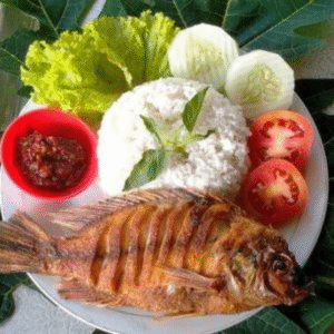 Nasi Ayam Nila Goreng(Blackpaper/Asam Manis)